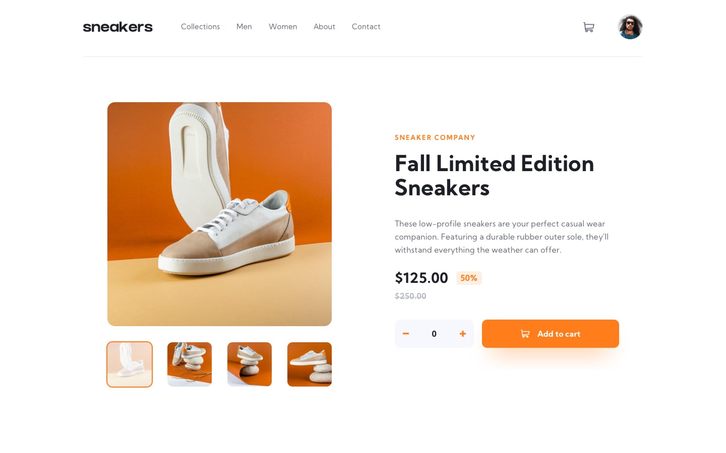 Shopping Page for Sneakers